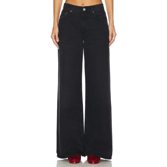 NWT Agolde | Clara Low Rise Baggy Flare Jeans in Mascara - Picture 10 of 14